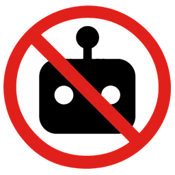 Humanpad logo: no robots sign